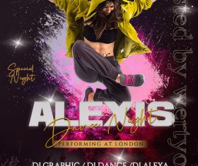 Alexis Dance Party Poster and Flyer PSD Template