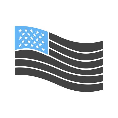 American flag Icons vector