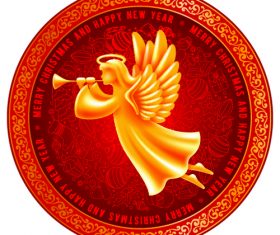 Angel christmas elements card vector