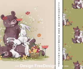 Animal cartoon decorative poster design vector