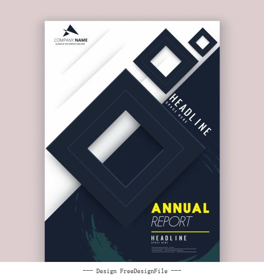 Annual report cover template modern squares decor vector