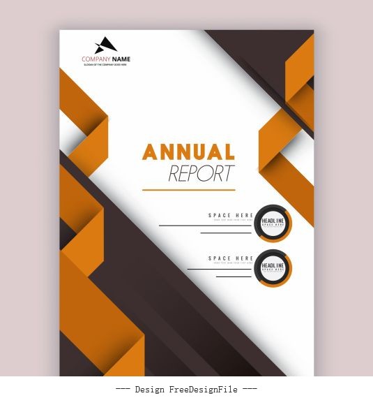 Annual report template modern elegant 3d decor design vectors