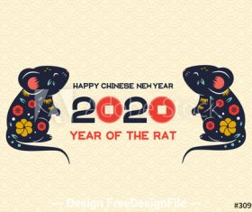 Art illustration 2020 year of rat vector