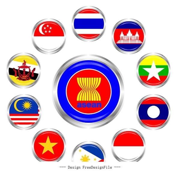 Asean flag vector free download