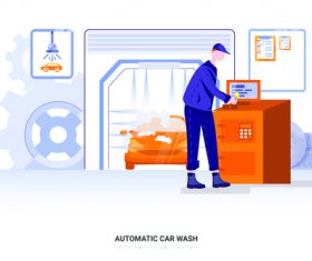 Automatic car wash illustration vector
