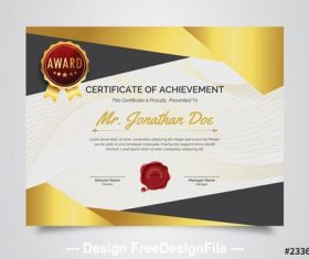 Award certificate with geometric designs vector