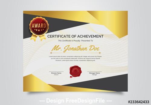 Award certificate with geometric designs vector