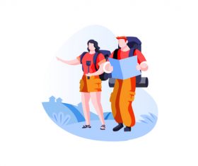 Backpacker traveller vector