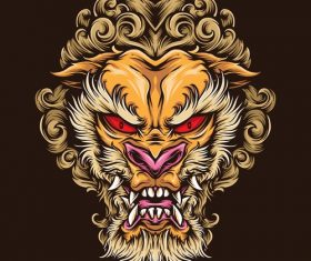 Beast tattoo logo design vector