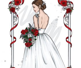 Beautiful Bride wedding vector