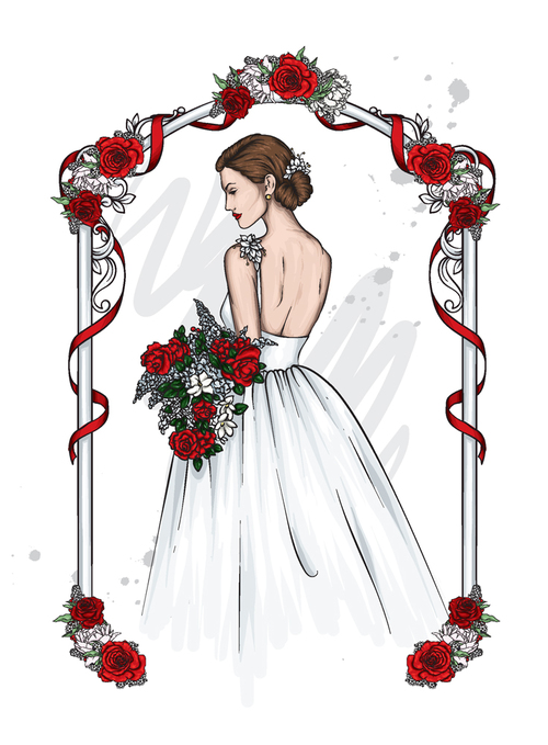Beautiful Bride wedding vector