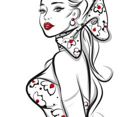 Beautiful woman with accessories vector