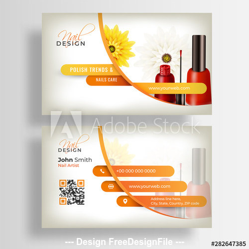 Beauty salon business card design vector free download
