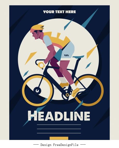 Bicycle race poster cyclist classical vector