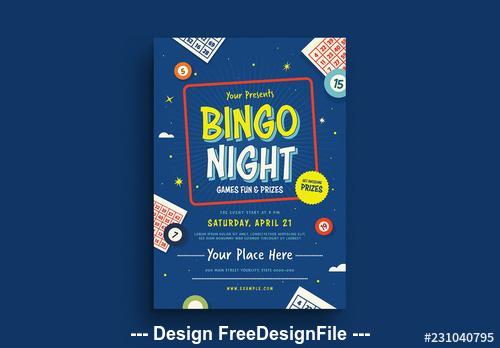 Bingo night flyer vector