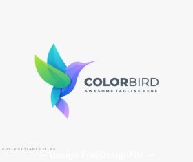 Bird colorful gradient color logo template vector