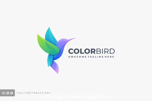 Bird colorful gradient color logo template vector