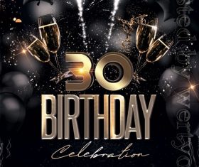 Birthday Music Party Flyer PSD Template