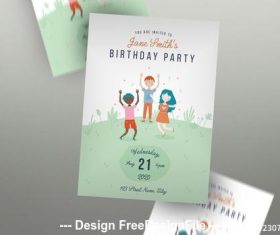 Birthday invitation flyer vector
