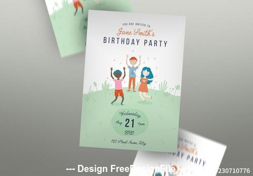 Birthday invitation flyer vector