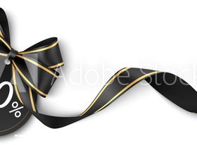 Black bow decoration sale card vector