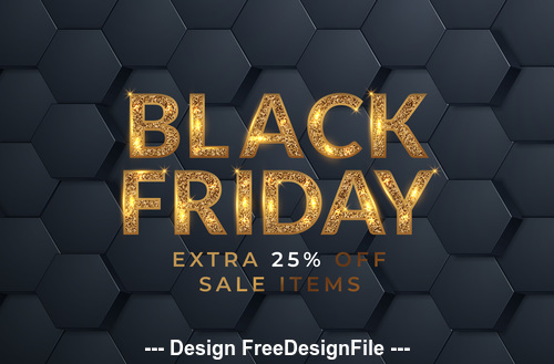 Black friday extra off poster vector