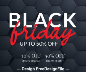 Black friday sale poster with black background vector
