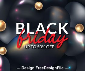 Black friday up to 50% off poster design vector