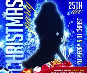 Blue Christmas Party Flyer Psd Template