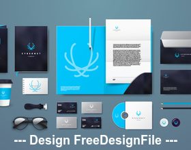Blue and black background corporate branding identity template vector