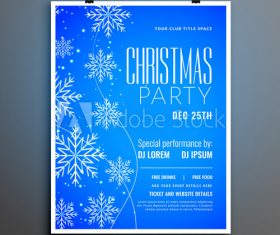Blue background 2020 Christmas cover flyer template design vector