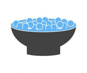 Bowl of cranberries Icons vector