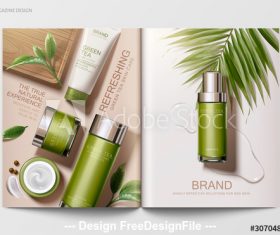 Brand skin care magazine vector template