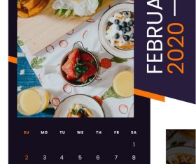Breakfast gourmet 2020 calendar vector