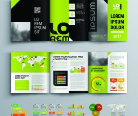 Brochure leaflet template design information vector