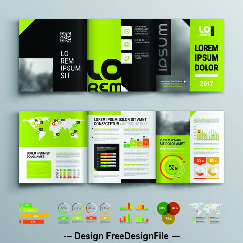 Brochure leaflet template design information vector