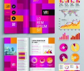 Brochure template design information vector