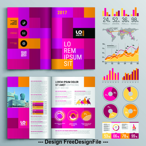Brochure template design information vector