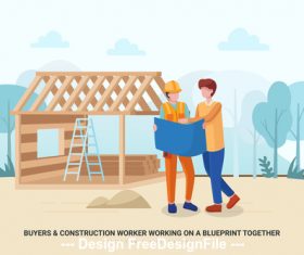 Building a house vector