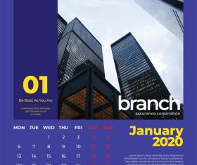 Building cover calendar 2020 vector