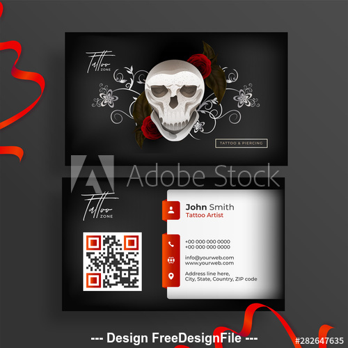 Business cards for tatoo design vector