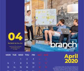 Business conference cover calendar 2020 vector