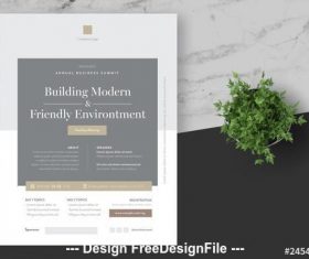 Business event flyer with grey vector