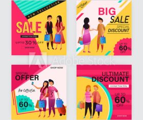 Business holiday discount sale template vector