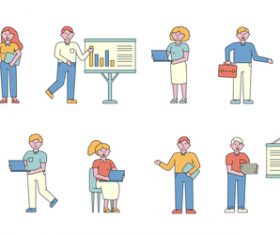 Business lineart people character vector