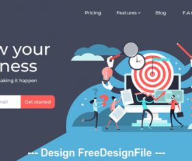 Business plan flat illustration vector