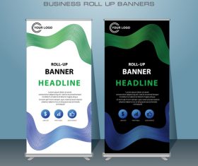 Business roll up banners in vector