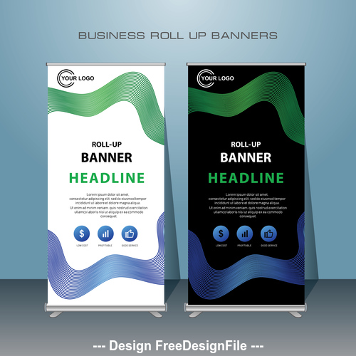 Business roll up banners in vector