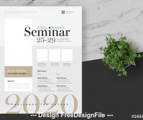 Business seminar flyer with gold vector