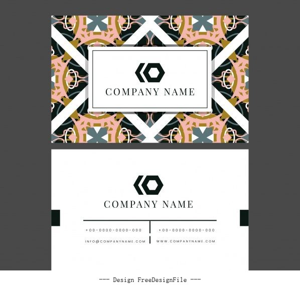 Business card template abstract symmetric pattern illustration vector